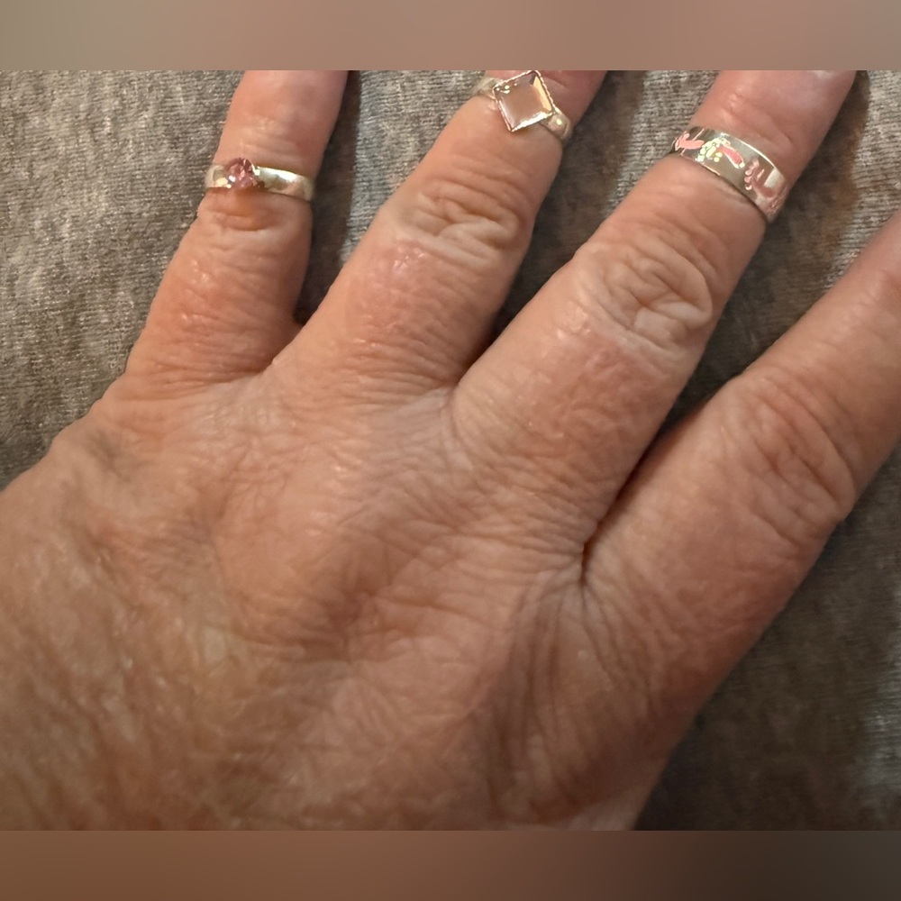 Silver and Pink Knuckle Ring SetNWT - Picture 3 of 6